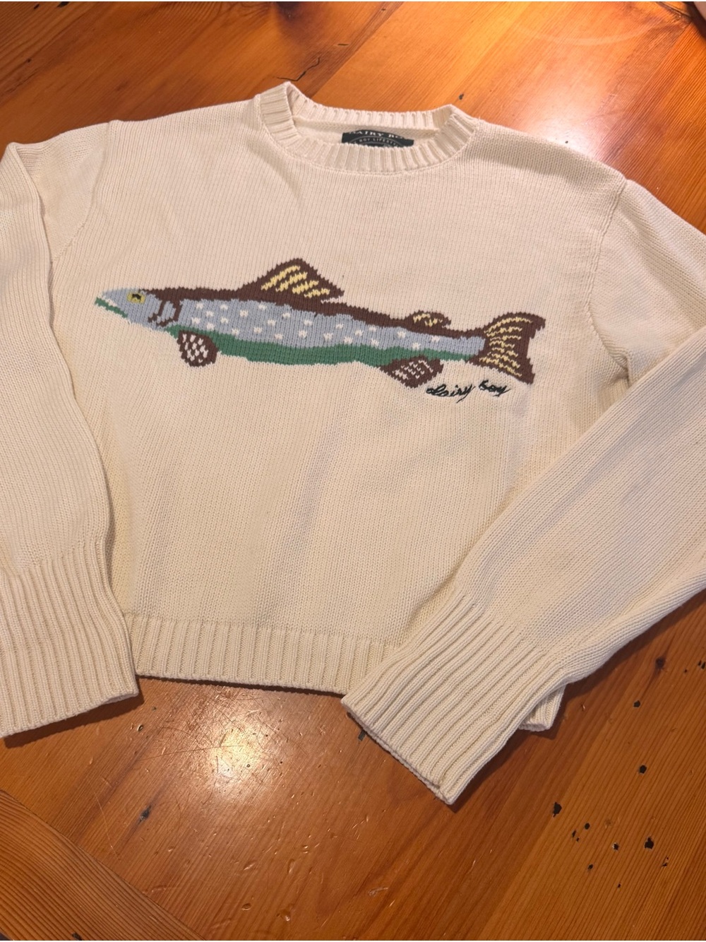 DAIRY BOY THE FISHERMAN'S DAUGHTER SWEATER XXSMALL - OYSTER